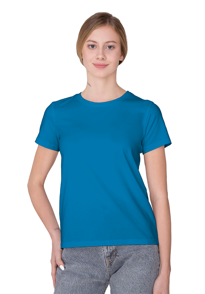 Женская футболка премиум голубая