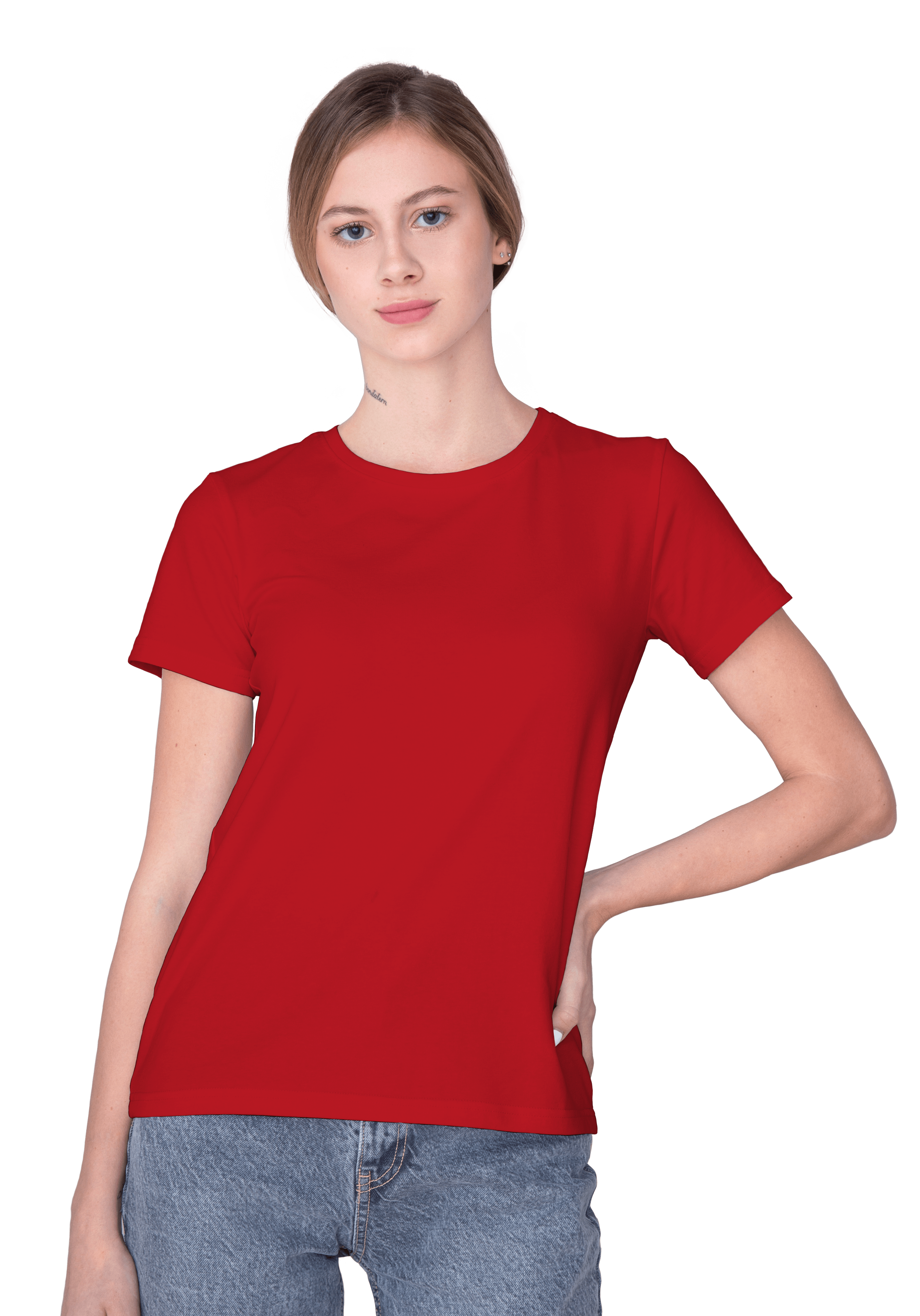 футболка женская красная