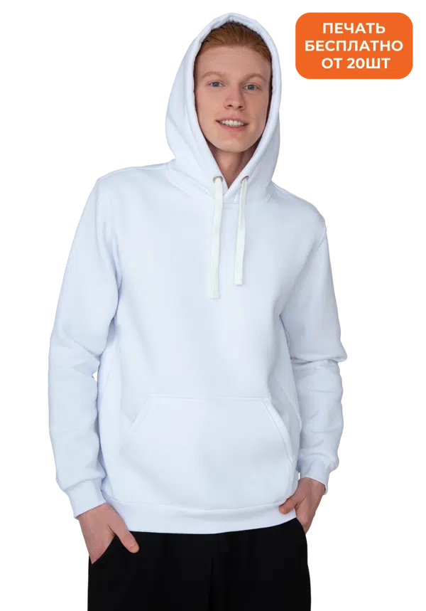 унисекс-белый-худи