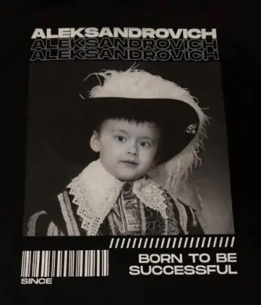 Принт на футболке ALEKSANDROVICH